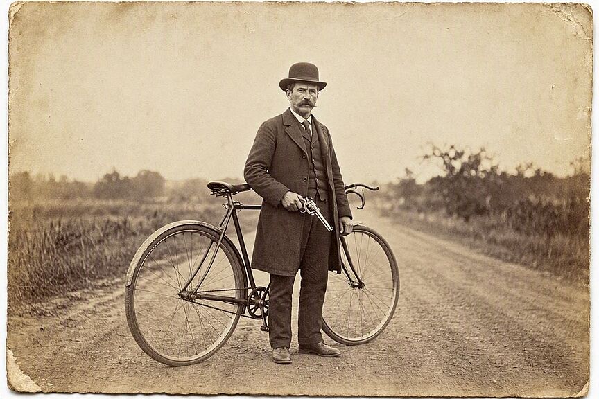 Radfahrer mit Colt
